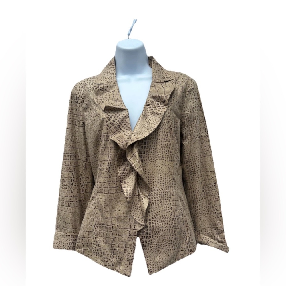 Chicos Classic Soft Jacket Size 1 Medium Animal P… - image 8